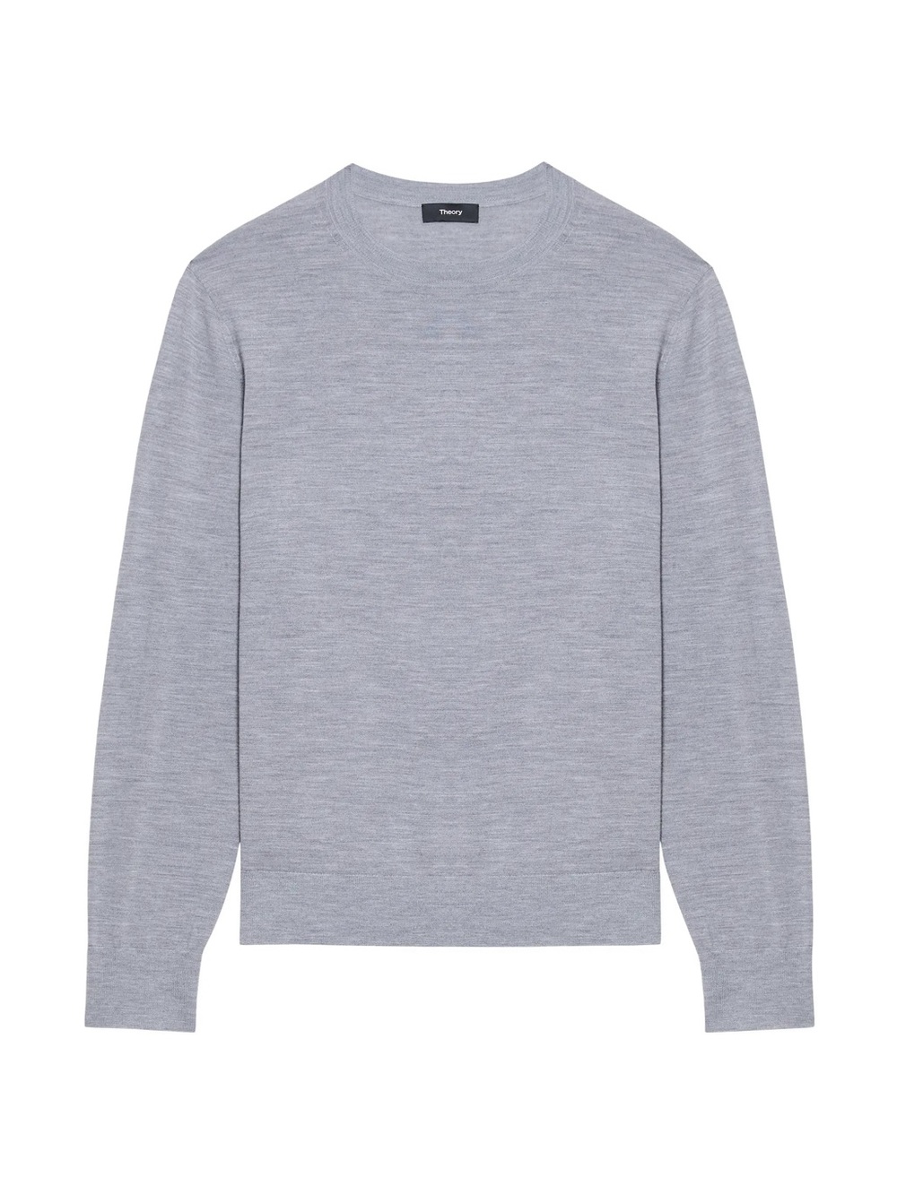 Theory Crewneck Sweater in Regal Wool in Cool Heather Grey